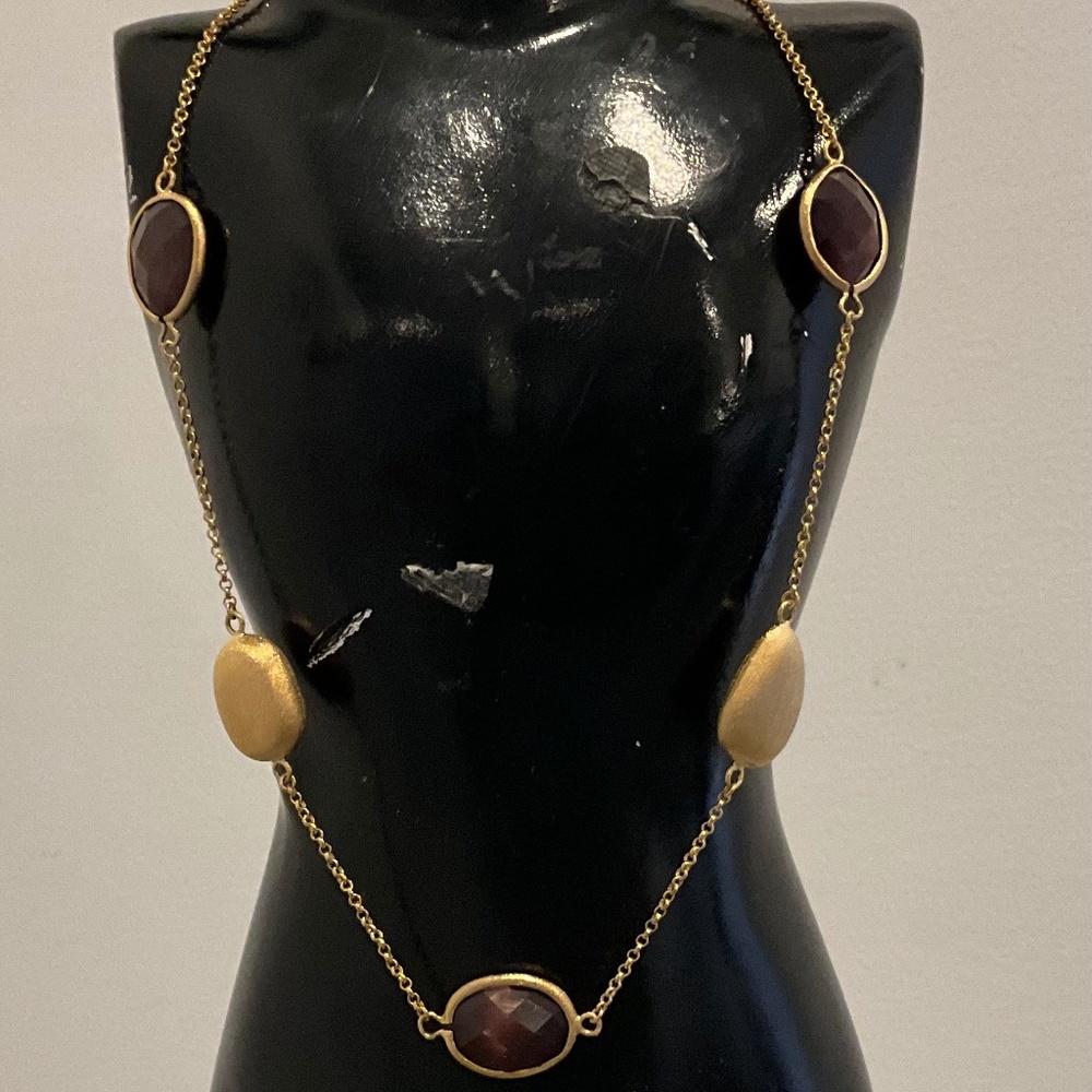 Studded Gemstone Gold Necklace